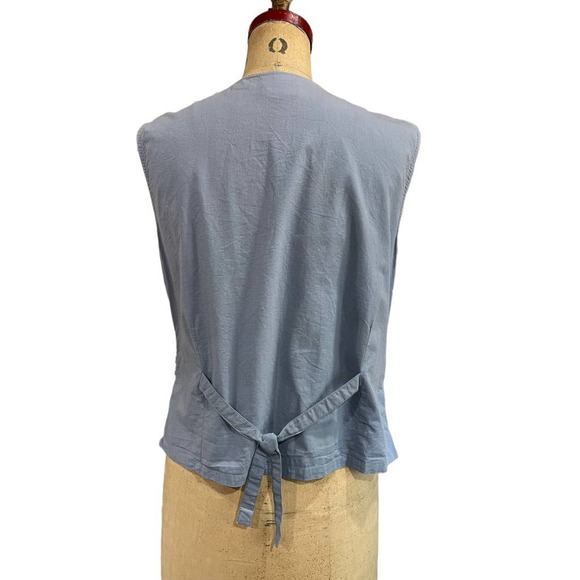 Why Not by California Dreams Womens Beaded Vest Blue Brown Wearable Art XL - Picture 4 of 5